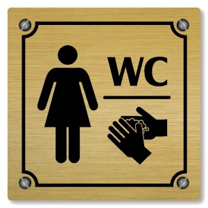 WC ženy, 100x100mm, zlatá, Kansas
